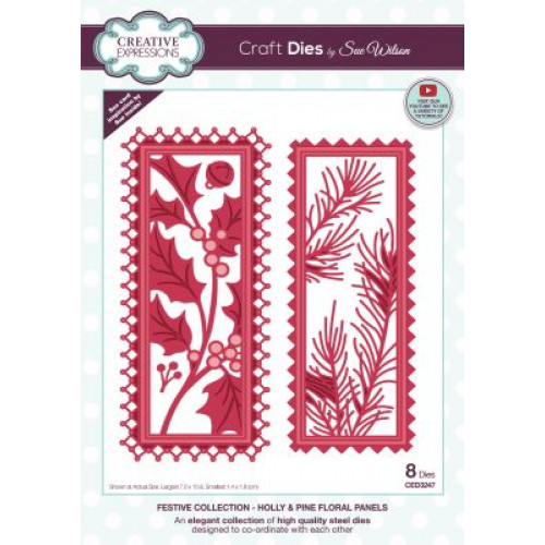 holly & pine floral panels - Festive Collection 2022 ced3247